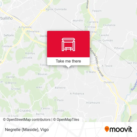 Negrelle (Maside) map