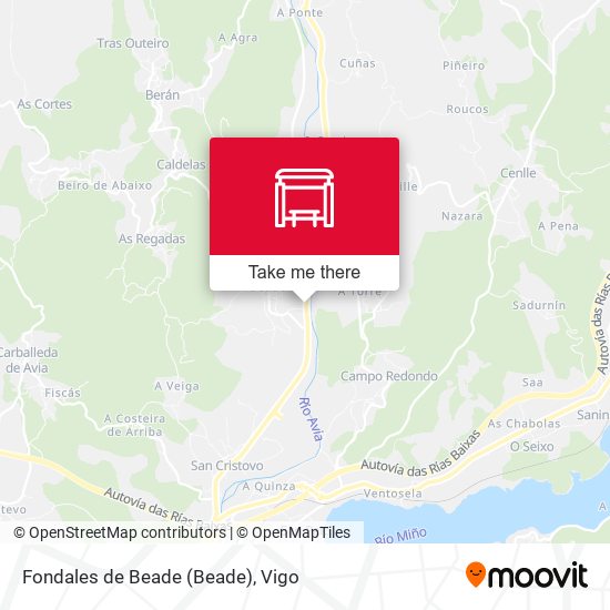 Fondales de Beade map