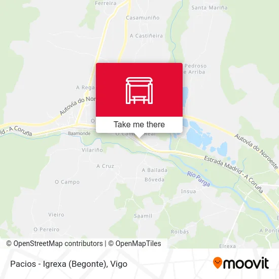 Pacios - Igrexa (Begonte) map