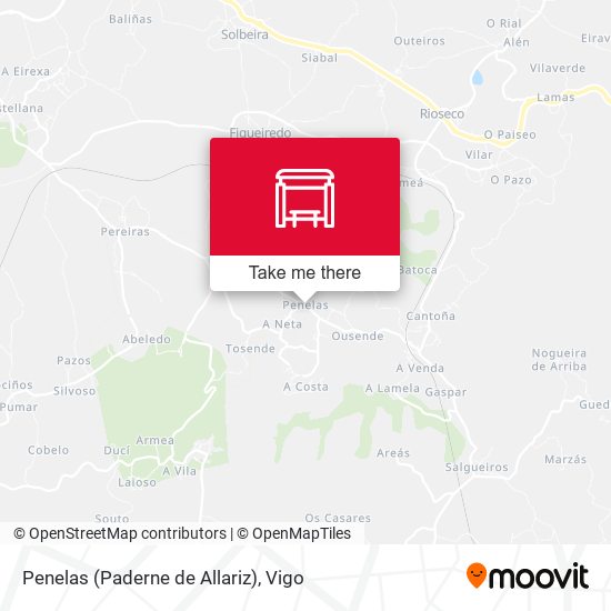 Penelas (Paderne de Allariz) map