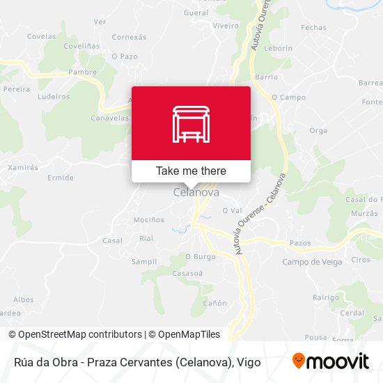 Rúa da Obra - Praza Cervantes (Celanova) map