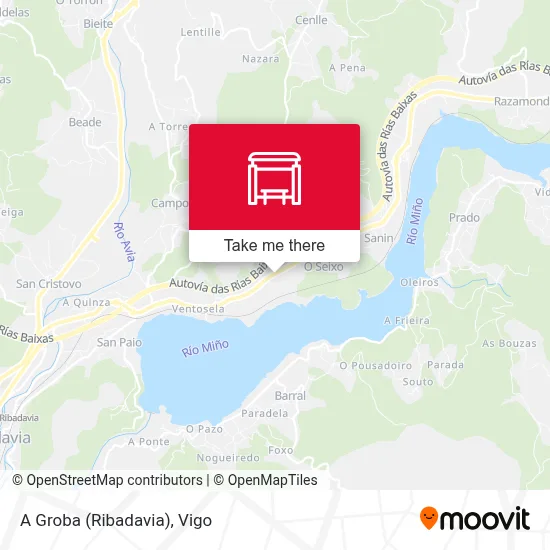 A Groba (Ribadavia) map