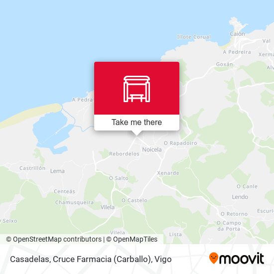 Casadelas, Cruce Farmacia (Carballo) map