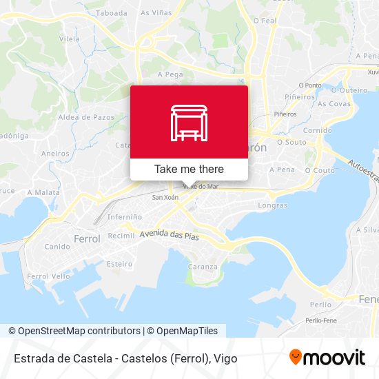 Estrada de Castela - Castelos (Ferrol) map