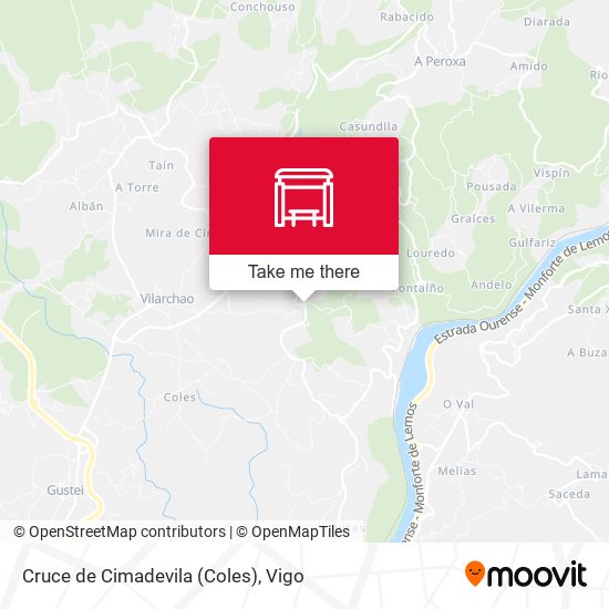 Cruce de Cimadevila (Coles) map