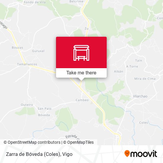 Zarra de Bóveda (Coles) map