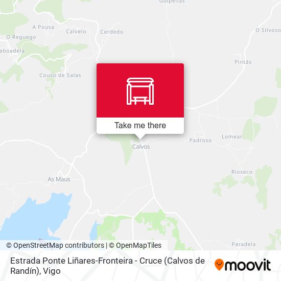 Estrada Ponte Liñares-Fronteira - Cruce (Calvos de Randín) map
