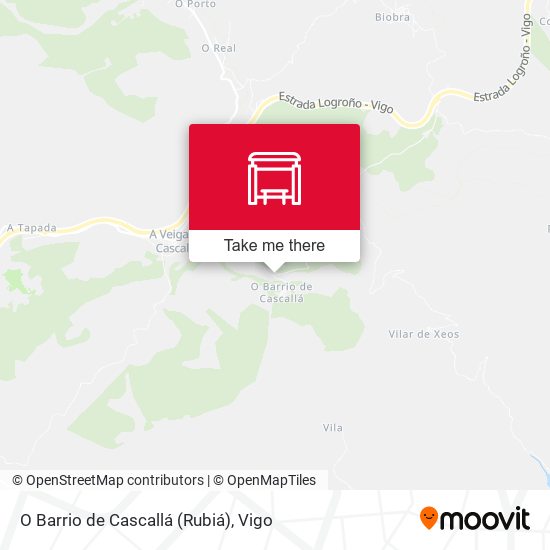 O Barrio de Cascallá (Rubiá) map