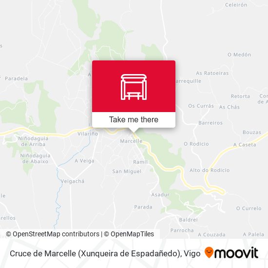 Cruce de Marcelle (Xunqueira de Espadañedo) map