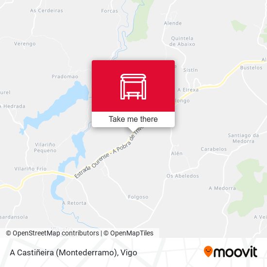 A Castiñeira (Montederramo) map