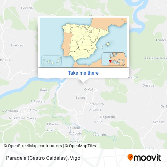 Paradela (Castro Caldelas) map