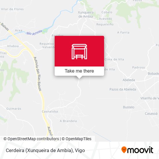 Cerdeira (Xunqueira de Ambía) map