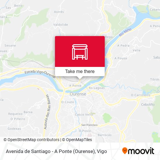 Avenida de Santiago - A Ponte (Ourense) map