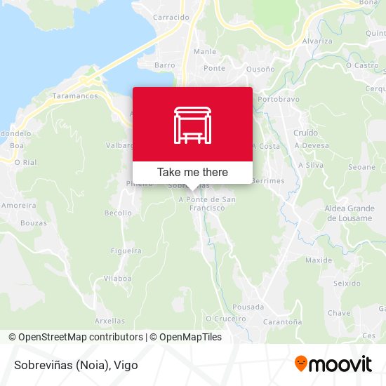 Sobreviñas (Noia) map
