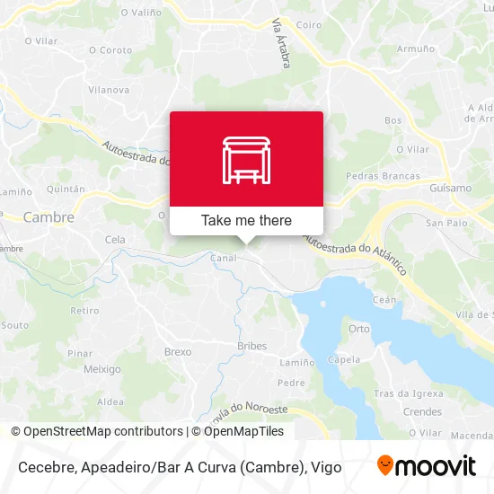 mapa Cecebre, Apeadeiro / Bar A Curva (Cambre)