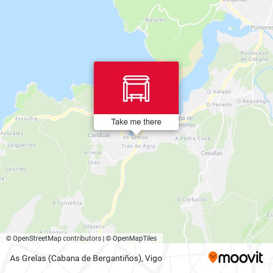 As Grelas (Cabana de Bergantiños) map