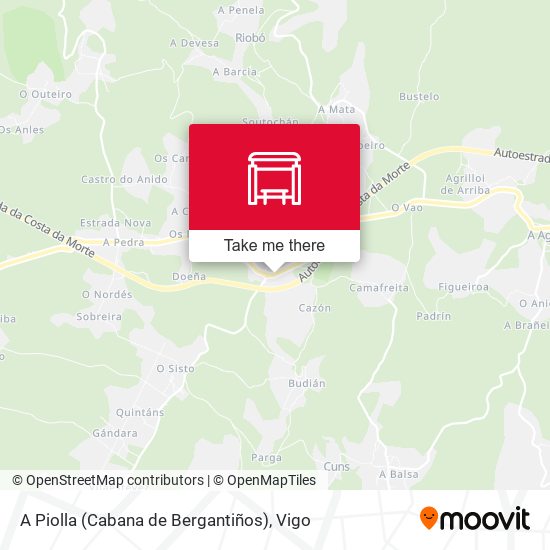 A Piolla (Cabana de Bergantiños) map