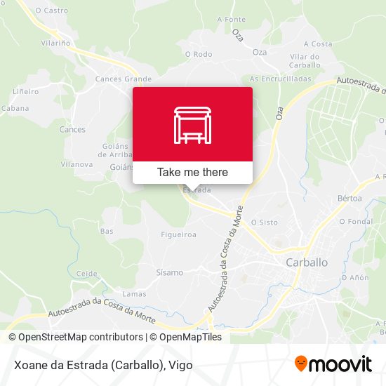 Xoane da Estrada (Carballo) map