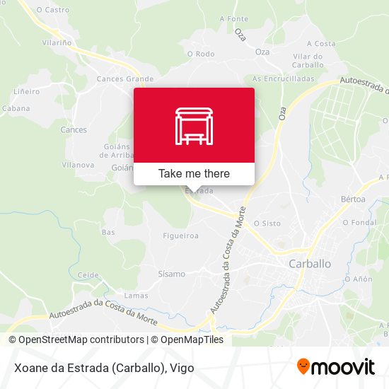 Xoane da Estrada (Carballo) map