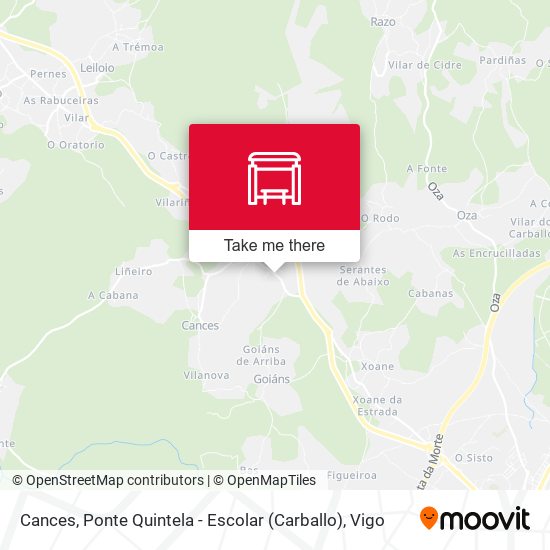 Cances, Ponte Quintela - Escolar (Carballo) map