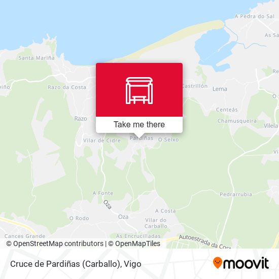 Cruce de Pardiñas (Carballo) map
