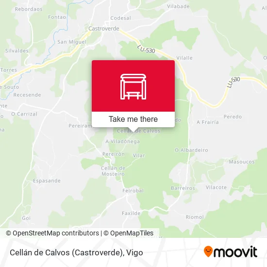 mapa Cellán de Calvos (Castroverde)