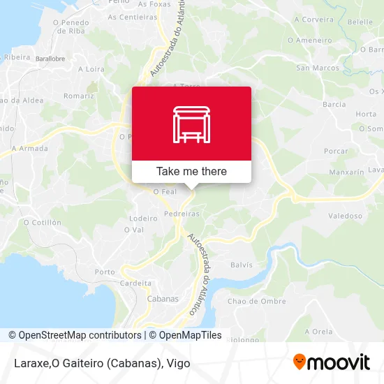 Laraxe,O Gaiteiro (Cabanas) map