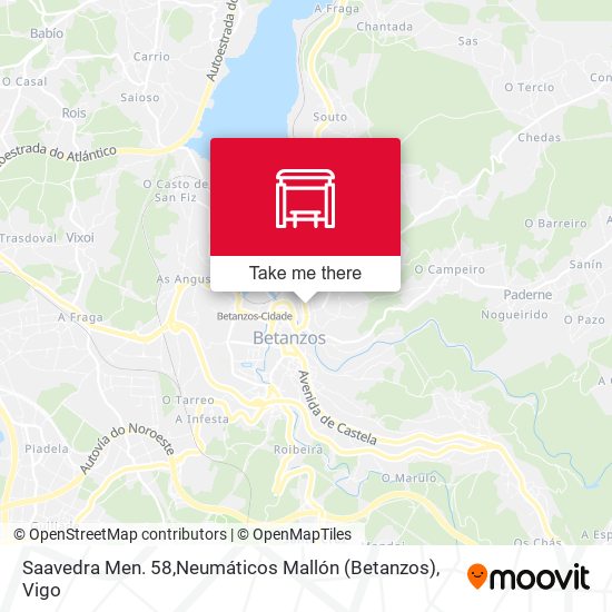 mapa Saavedra Men. 58,Neumáticos Mallón (Betanzos)