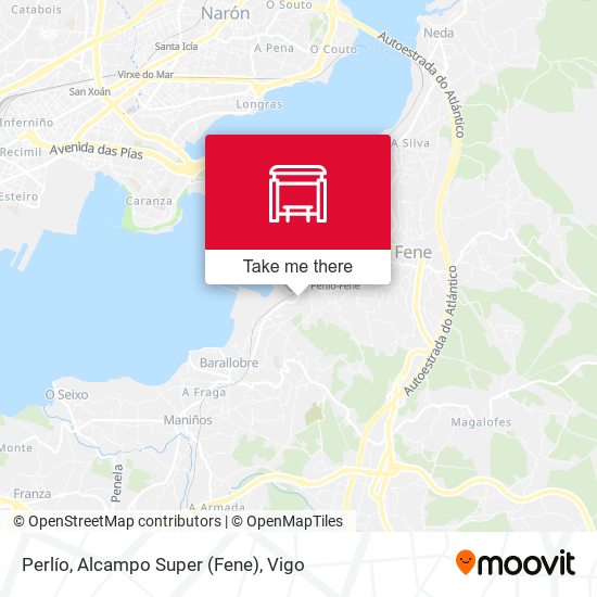 Perlío, Alcampo Super (Fene) map