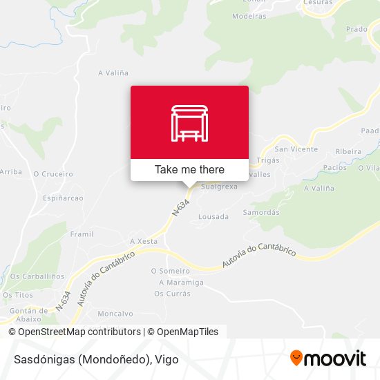 Sasdónigas (Mondoñedo) map