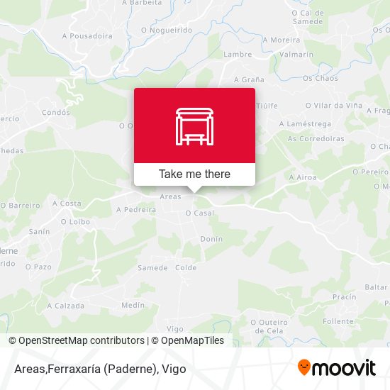 Areas,Ferraxaría (Paderne) map