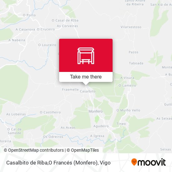 Casalbito de Riba,O Francés (Monfero) map