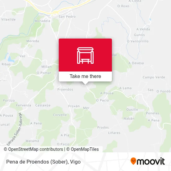 Pena de Proendos (Sober) map