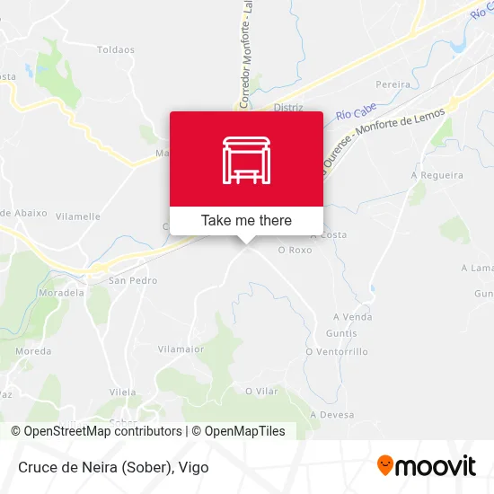 Cruce de Neira (Sober) map