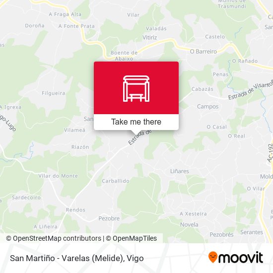 San Martiño - Varelas (Melide) map