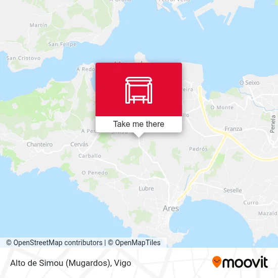 Alto de Simou (Mugardos) map