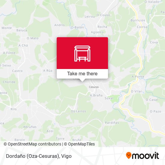 Dordaño (Oza-Cesuras) map
