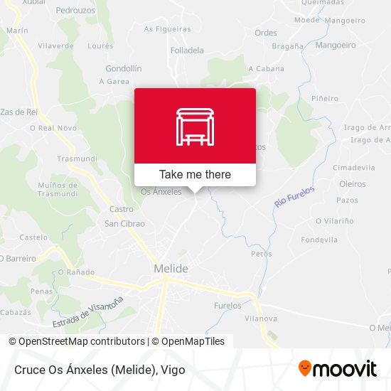 Cruce Os Ánxeles (Melide) map