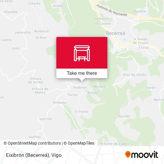 Eixibrón (Becerreá) map