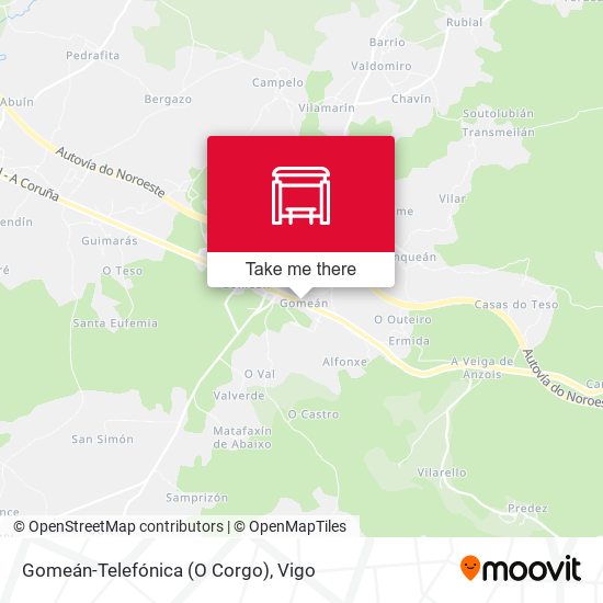 Gomeán-Telefónica (O Corgo) map