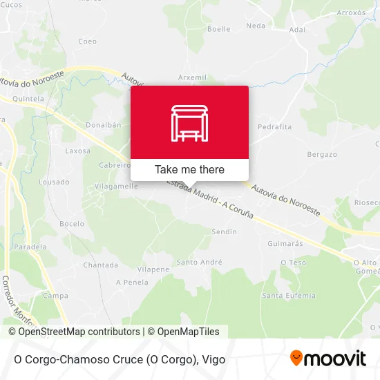 O Corgo-Chamoso Cruce map