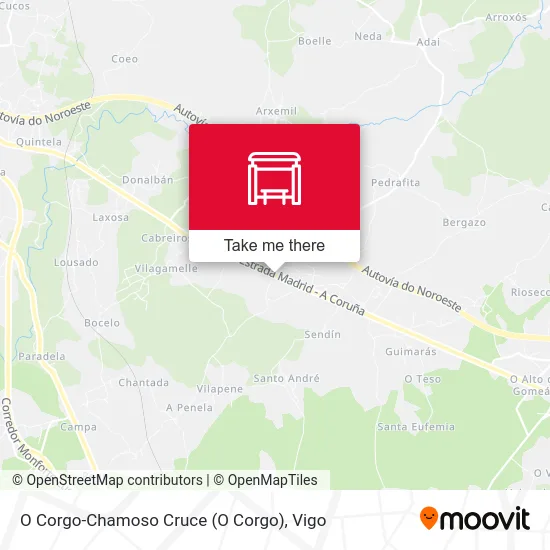 O Corgo-Chamoso Cruce map