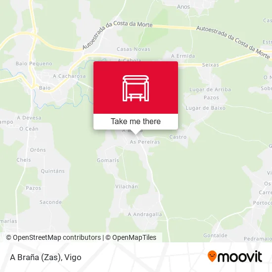A Braña (Zas) map