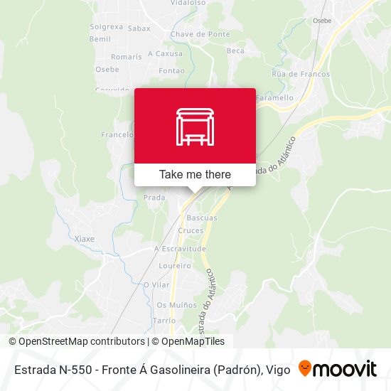 Estrada N-550 - Fronte Á Gasolineira (Padrón) map