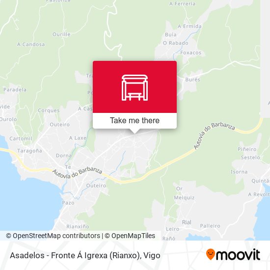 Asadelos - Fronte Á Igrexa (Rianxo) map