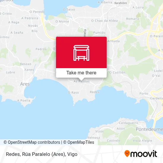 Redes, Rúa Paralelo (Ares) map