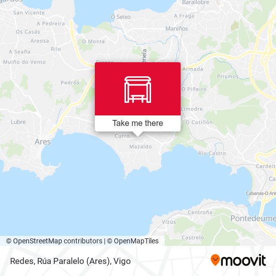 Redes, Rúa Paralelo (Ares) map