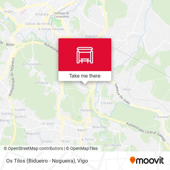 Os Tilos (Bidueiro - Nogueira) map