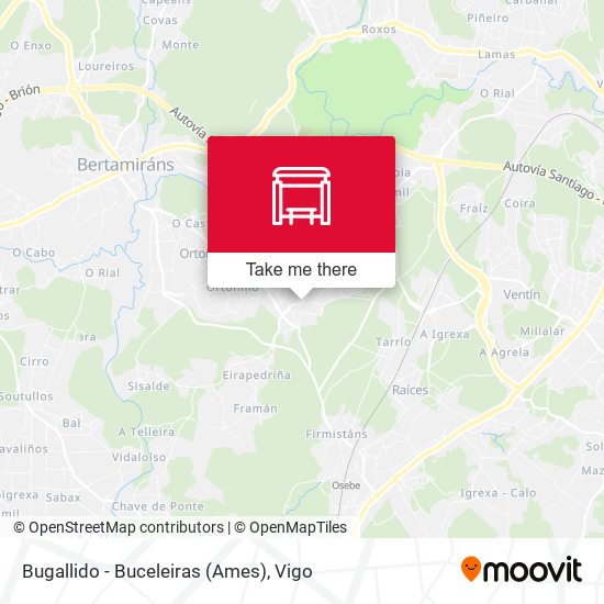 Bugallido - Buceleiras (Ames) map