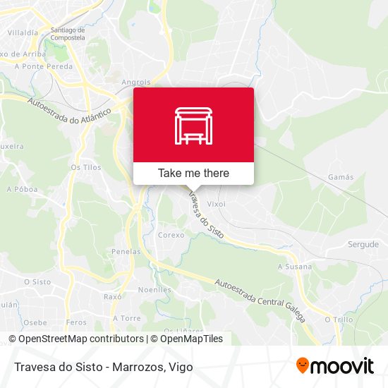 Travesa do Sisto - Marrozos map